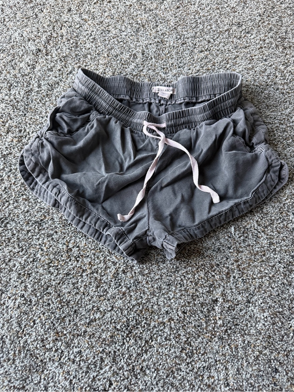 Billabong Road Trippin Charcoal Gray Dolphin Hem Drawstring Beach Shorts